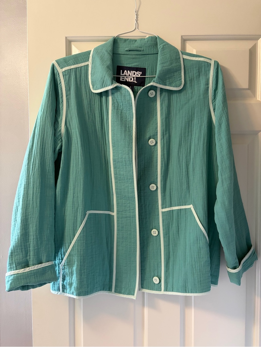 Lands' End Women's Gauze Textured Cotton Jacket